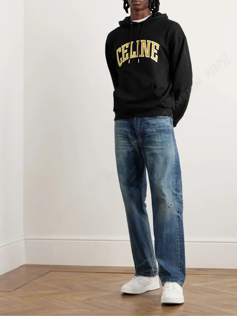 CELINE  |Street Style Long Sleeves Cotton Logo Luxury Hoodies