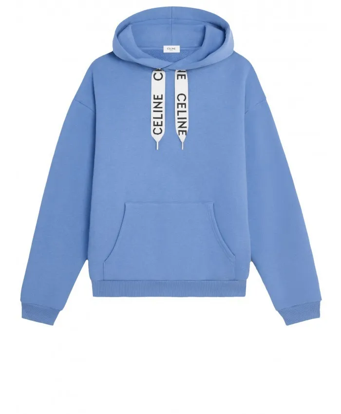 CELINE  |Unisex Long Sleeves Cotton Oversized Logo Luxury Hoodies