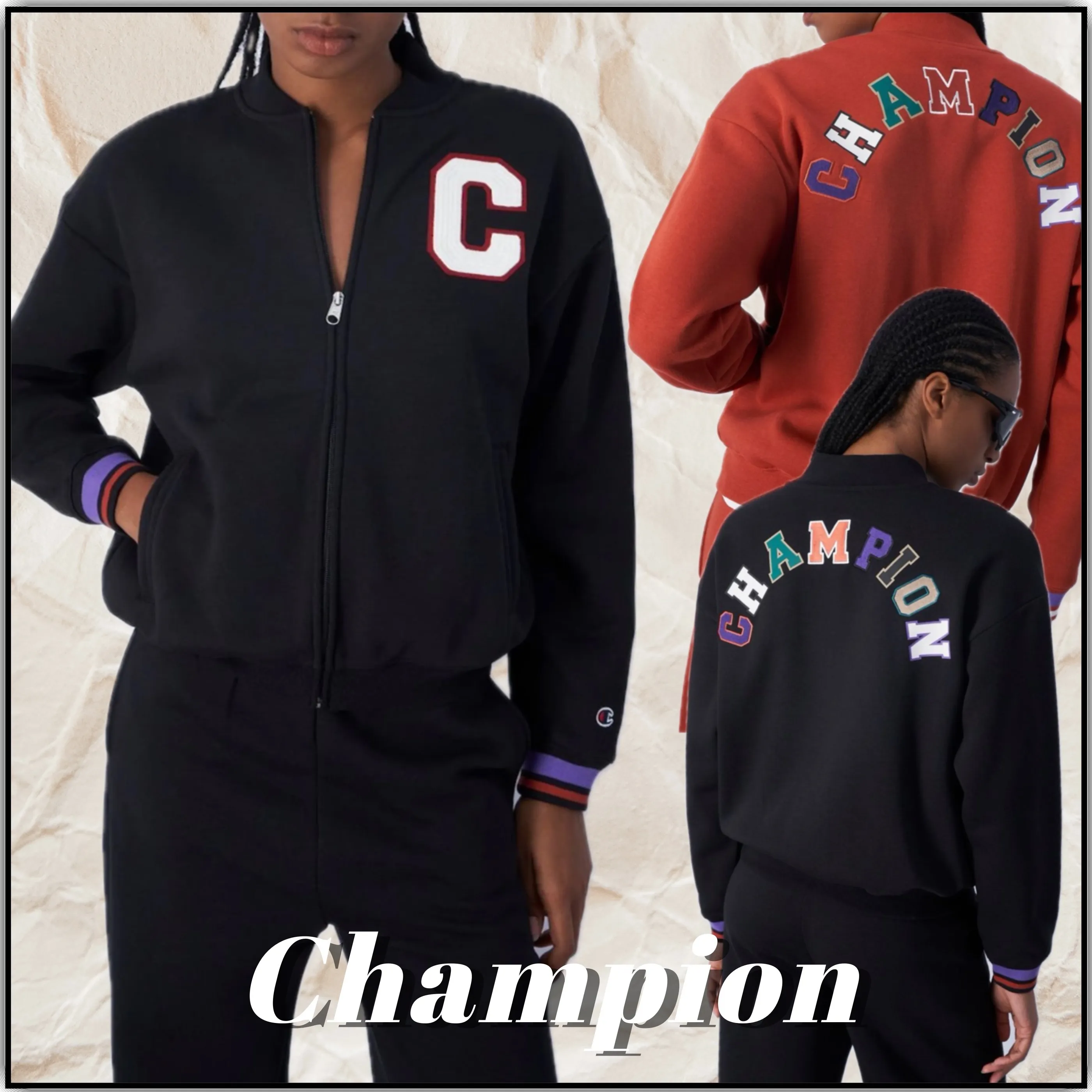 CHAMPION  |Sweat Street Style Long Sleeves Cotton Logo