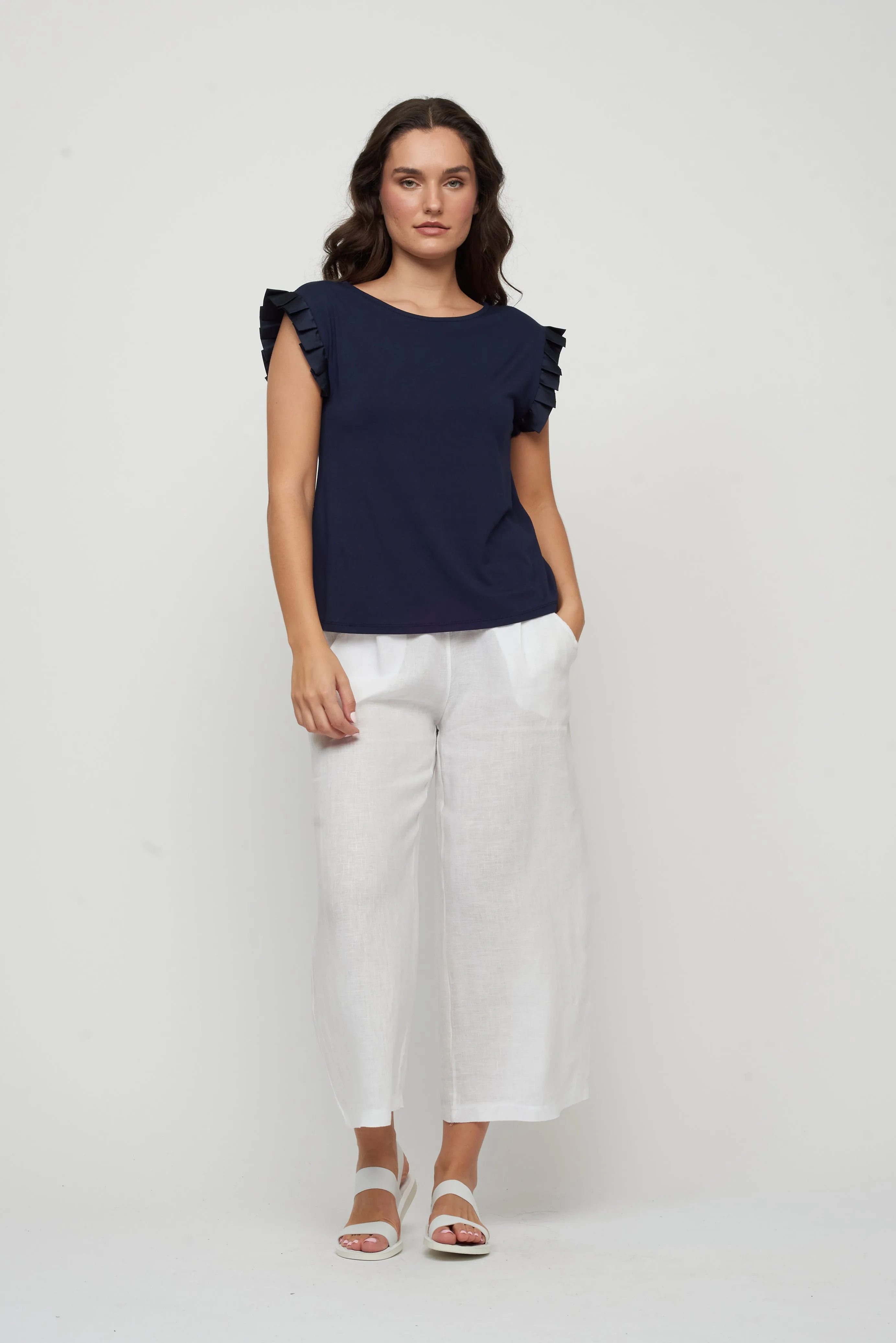 CROPPED LINEN PANT