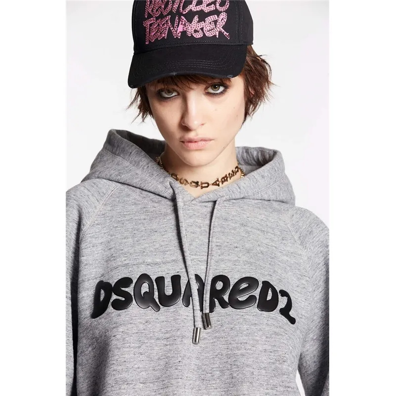 D SQUARED2  |Long Sleeves Plain Oversized Logo Hoodies & Sweatshirts