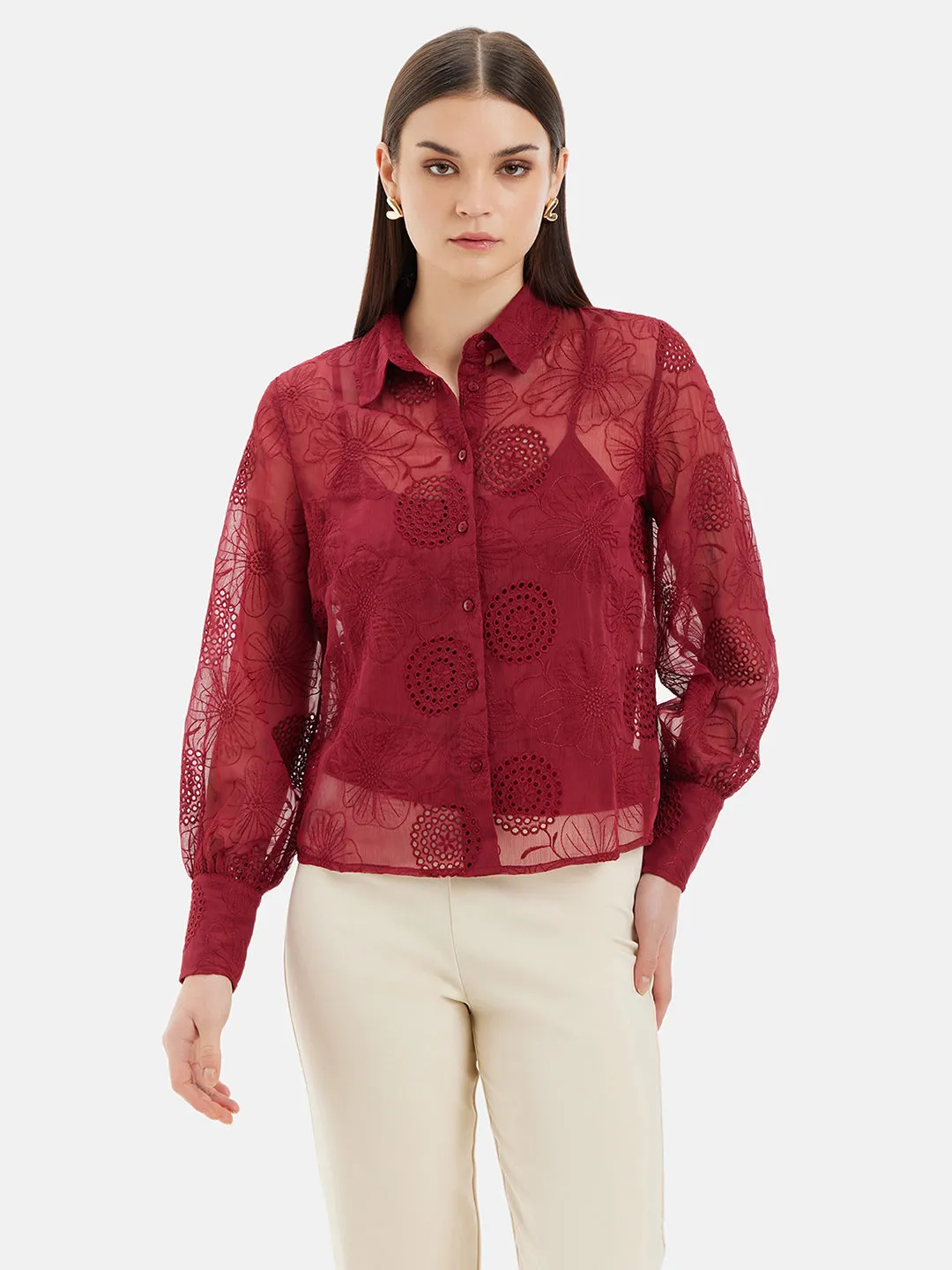 Debra Embroidered Full Sleeves Shirt