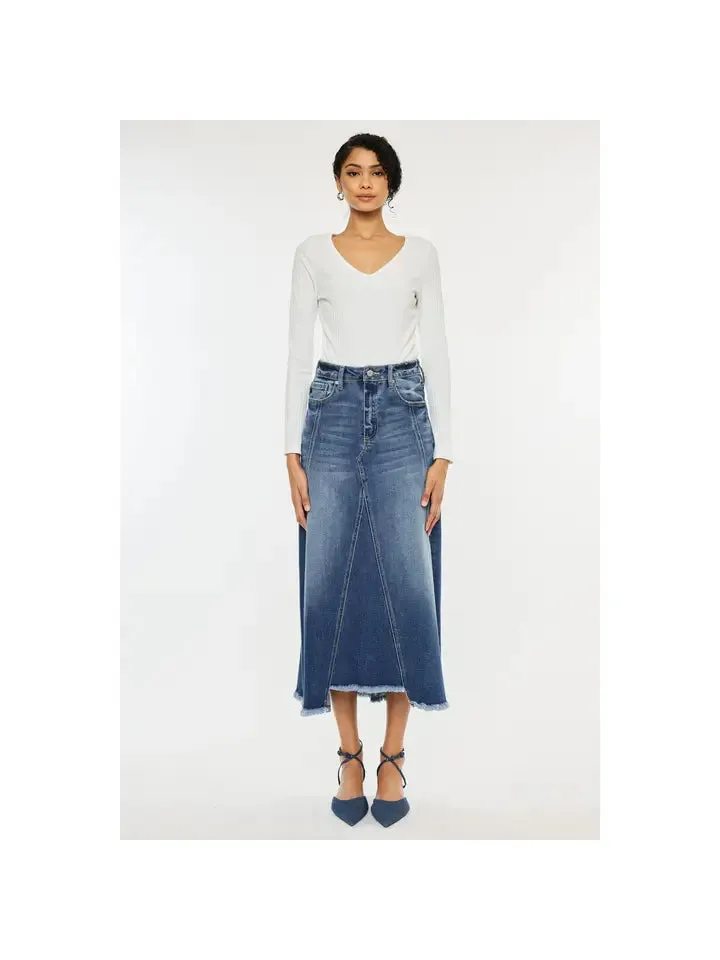 Denim Midi Skirt