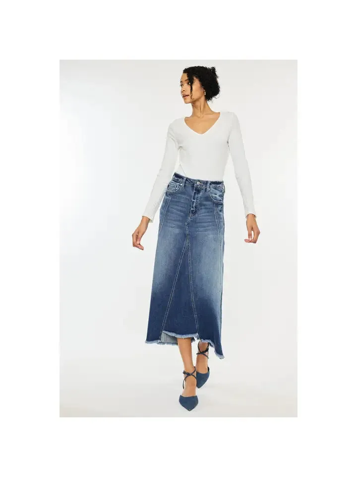 Denim Midi Skirt