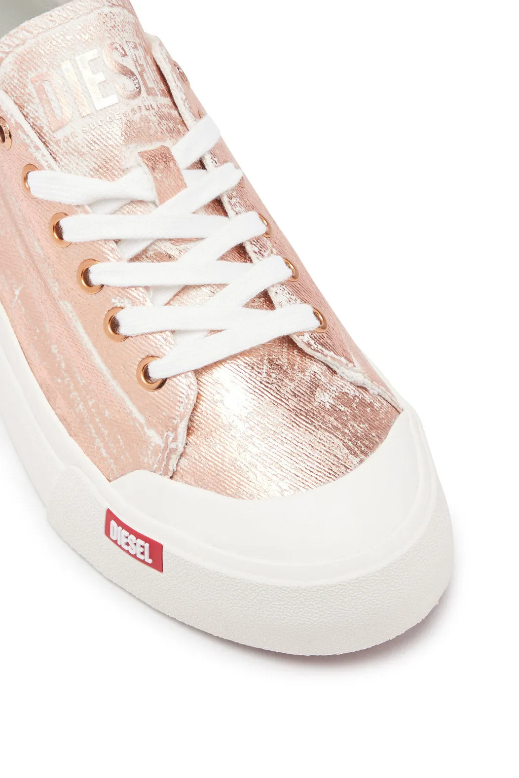 Diesel Y03270P6314 Womens S-Athos Low Sneakers Rose Gold