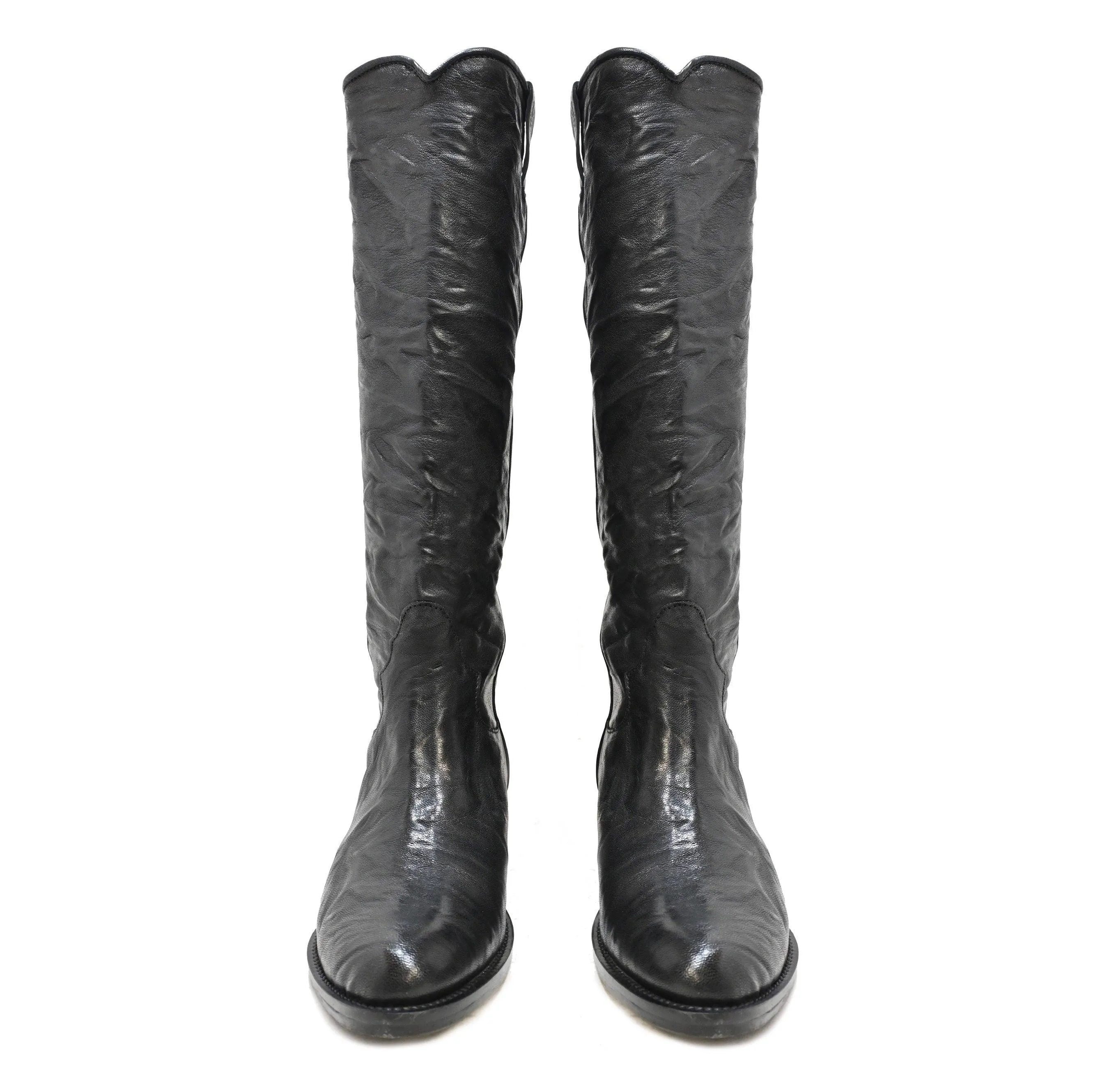 DOOR 02 - woman boots leather BLACK