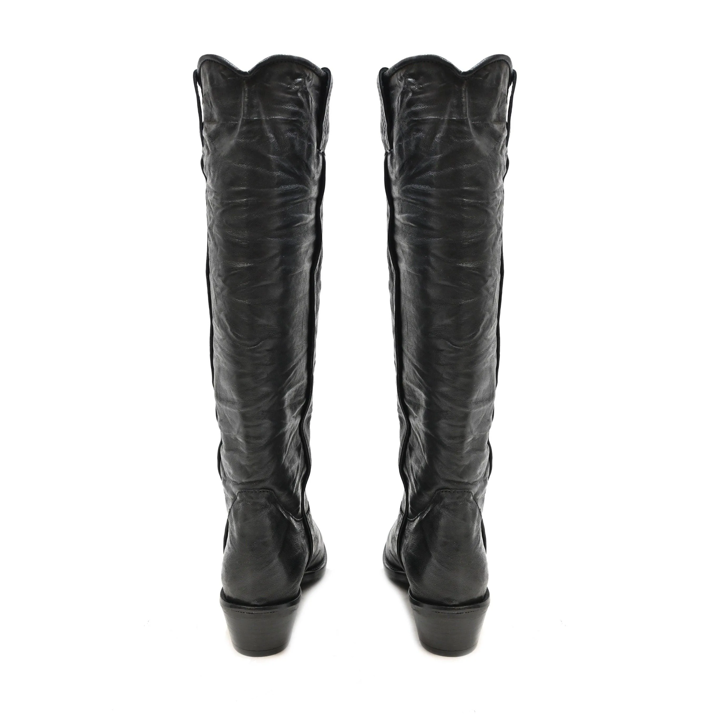 DOOR 02 - woman boots leather BLACK