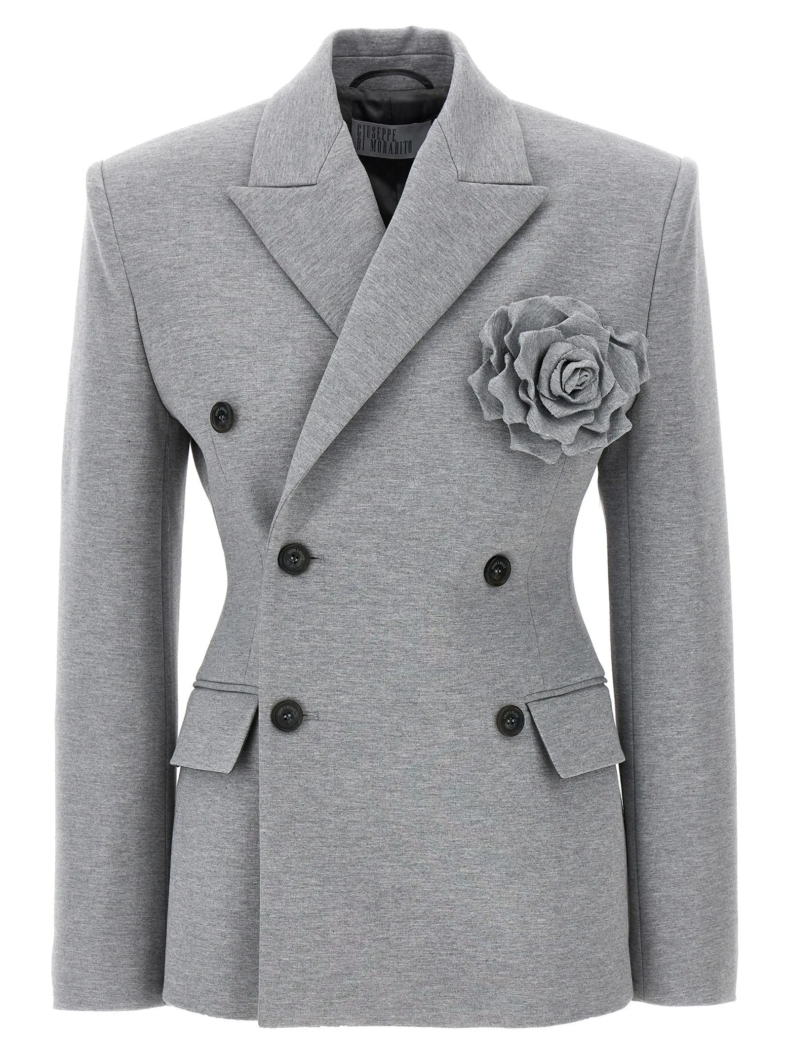 Double-Breasted Jersey Blazer Blazer And Suits Gray