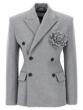 Double-Breasted Jersey Blazer Blazer And Suits Gray