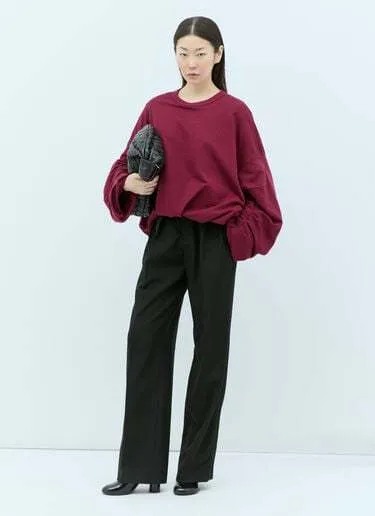 Dries Van Noten  |Crew Neck Long Sleeves Plain Cotton Puff Sleeves