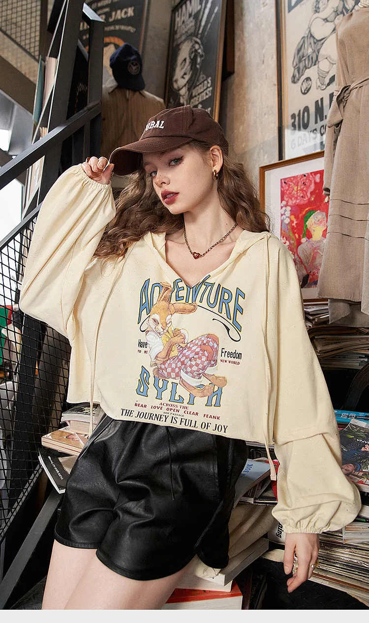 ELF SACK  |Street Style Long Sleeves Puff Sleeves Hoodies & Sweatshirts