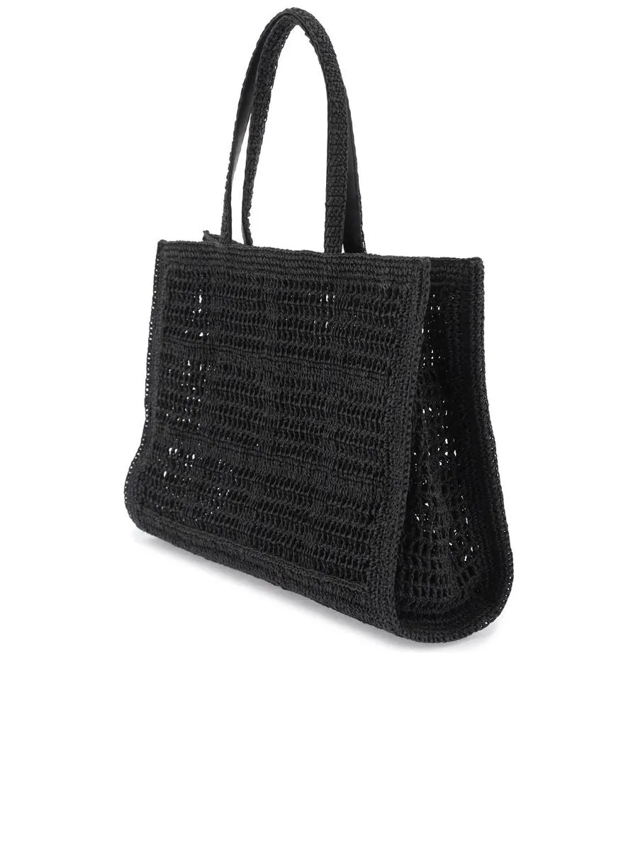 Ella Crochet Raffia Tote Bag