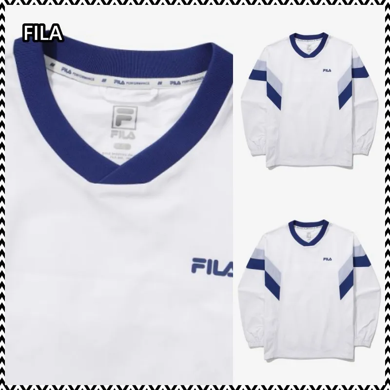 FILA  |Crew Neck Unisex Street Style Plain Logo