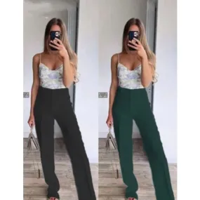 Flare Bottom High Waist Pants