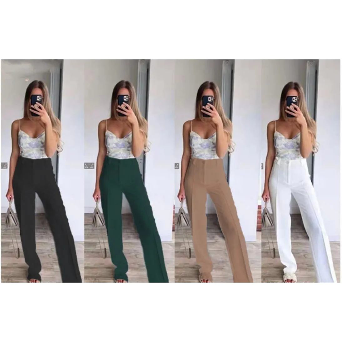 Flare Bottom High Waist Pants