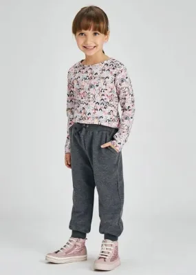 Fleece jogger pants for girl - Bright Lea