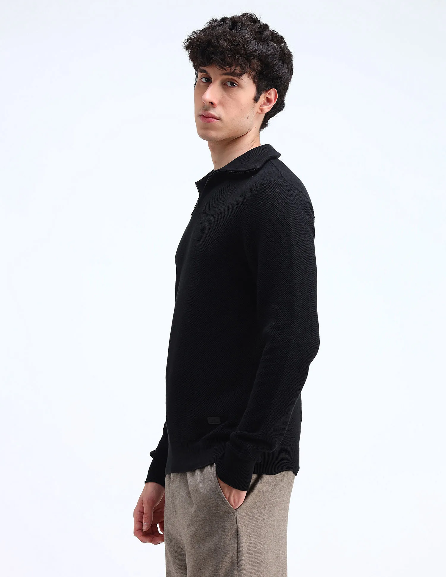 Flying Machine Textured Cotton Sweater