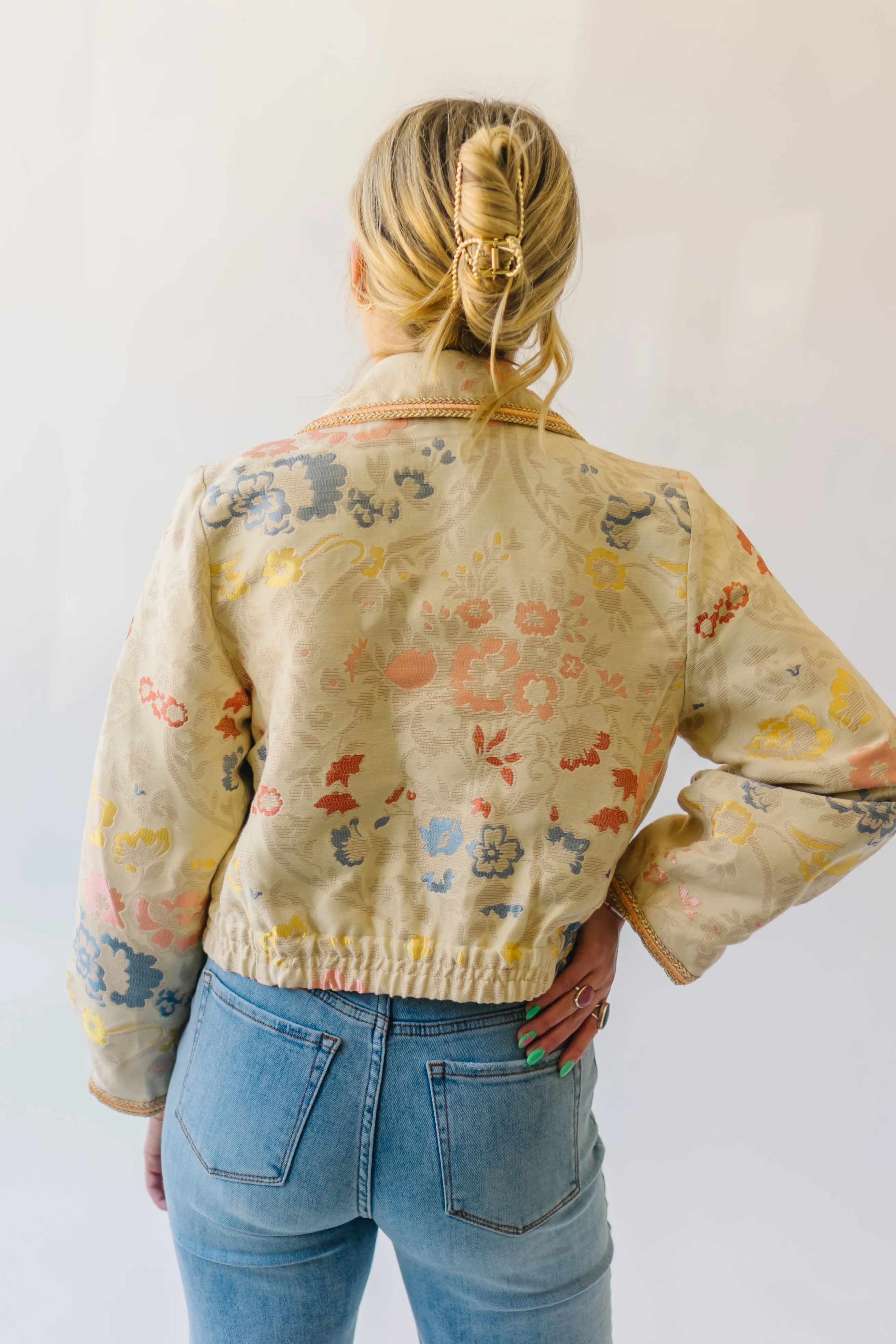 Free People: Margot Jacket in Golden Wheat Combo