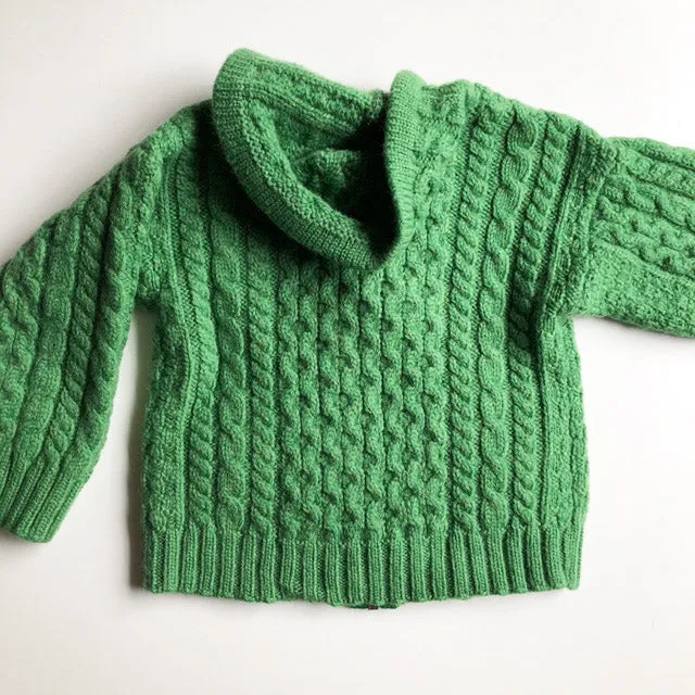 Green cable knit sweater from Ireland size 3-4