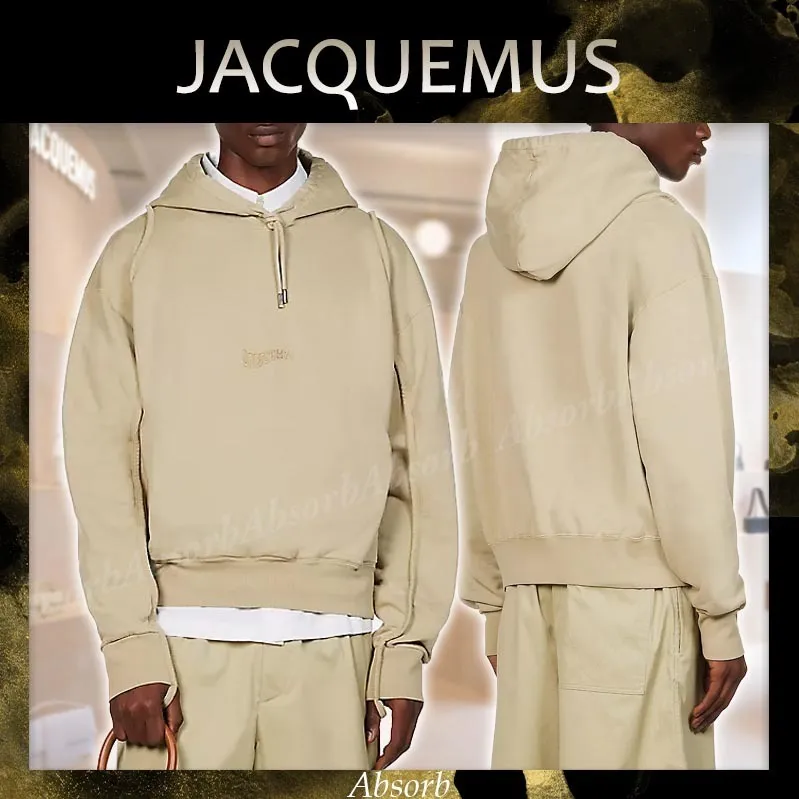 JACQUEMUS  |Street Style Long Sleeves Plain Cotton Logo Hoodies