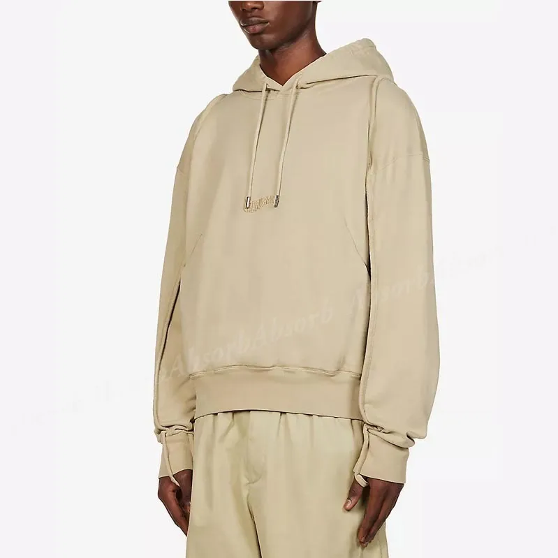 JACQUEMUS  |Street Style Long Sleeves Plain Cotton Logo Hoodies