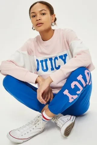 JUICY COUTURE  |Crew Neck Stripes Long Sleeves Long Hoodies & Sweatshirts