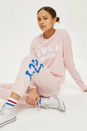 JUICY COUTURE  |Crew Neck Stripes Long Sleeves Long Hoodies & Sweatshirts