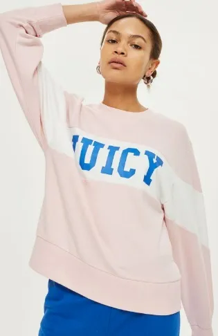 JUICY COUTURE  |Crew Neck Stripes Long Sleeves Long Hoodies & Sweatshirts