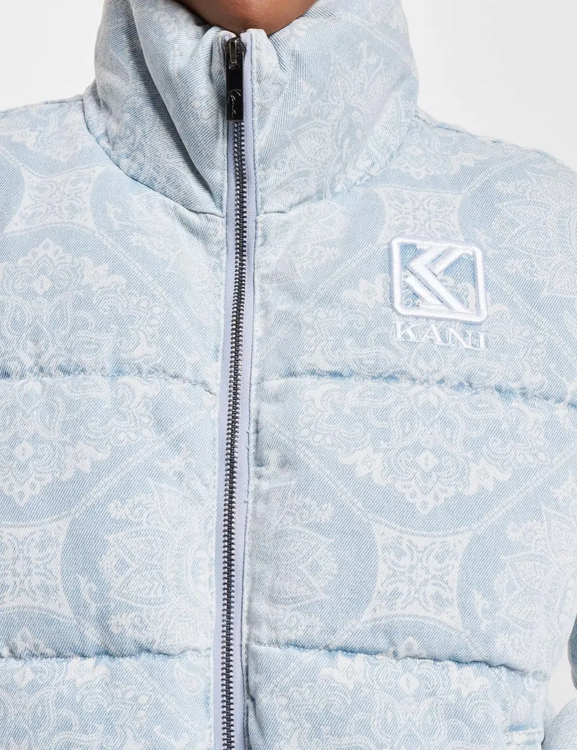 Karl Kani OG Denim Paisley Puffer Jacket (Woman)