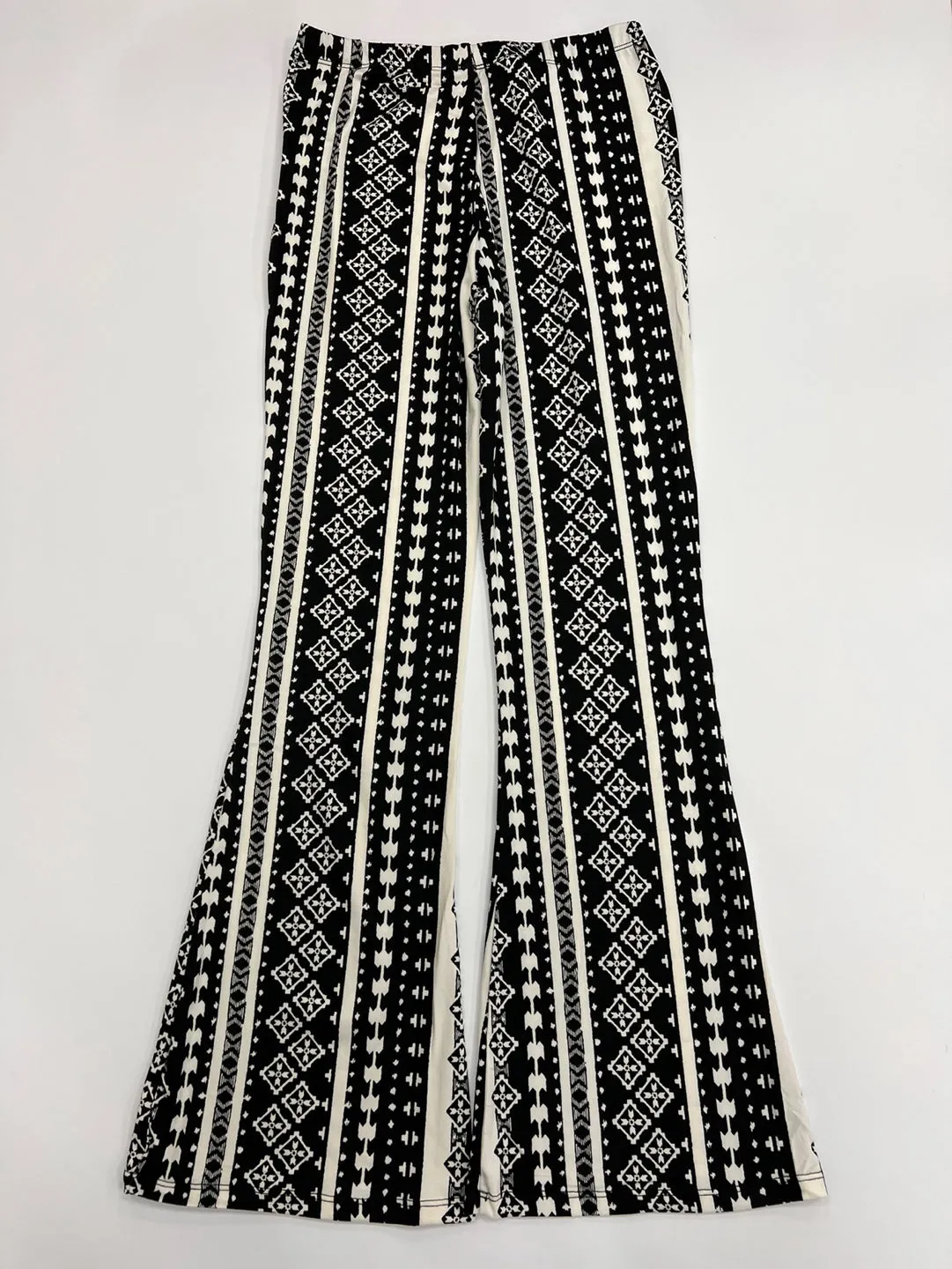 Knit Print Long Flare Pants