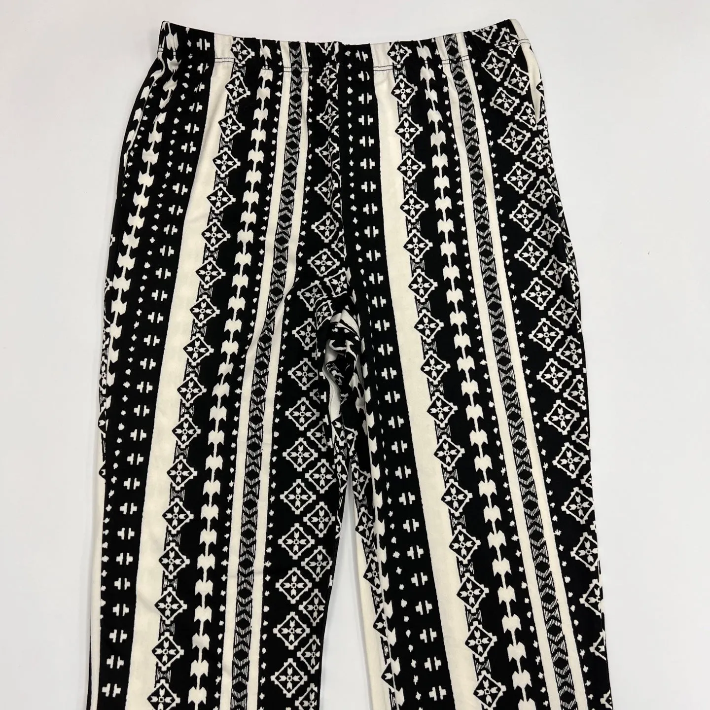 Knit Print Long Flare Pants