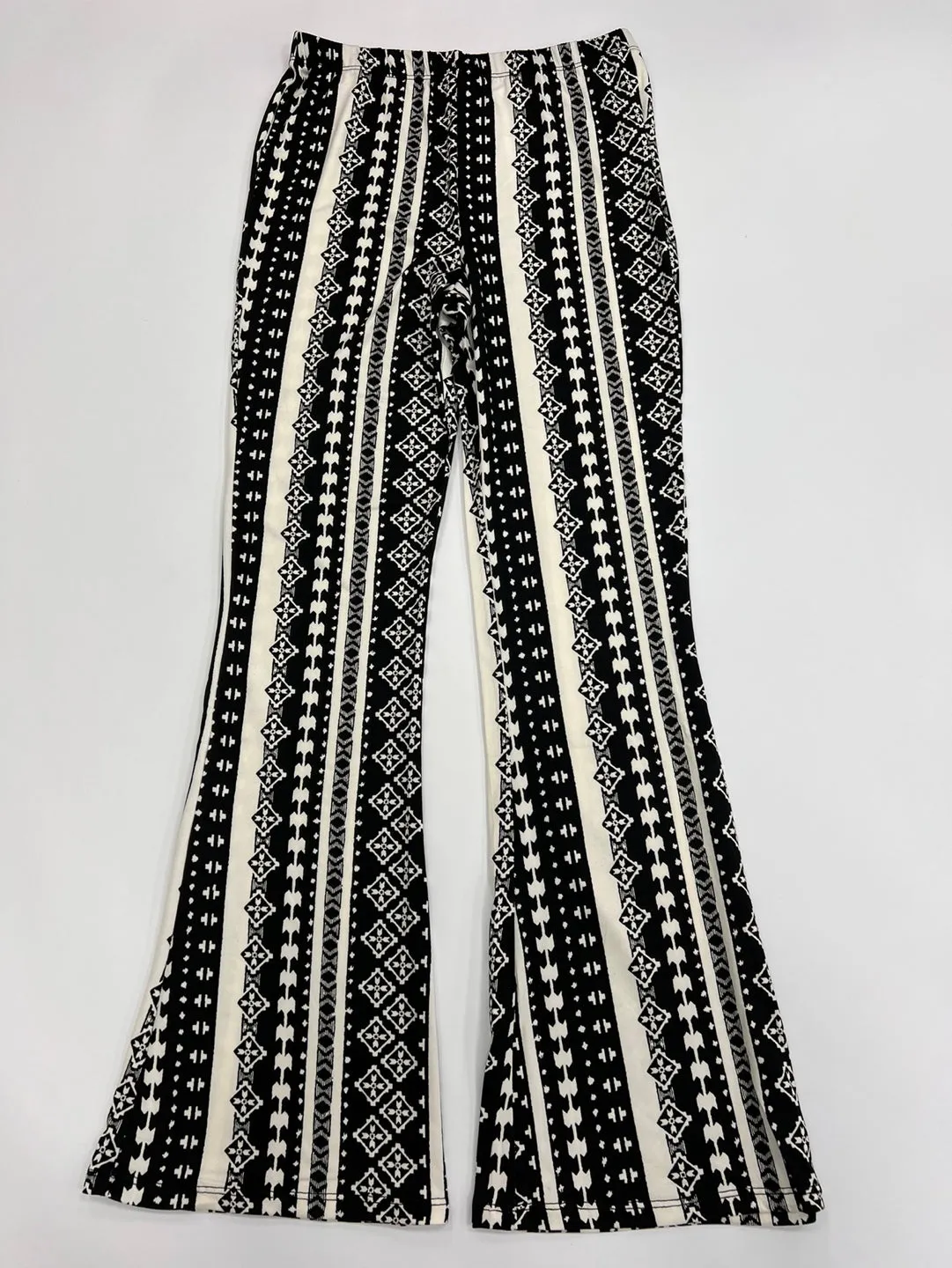 Knit Print Long Flare Pants