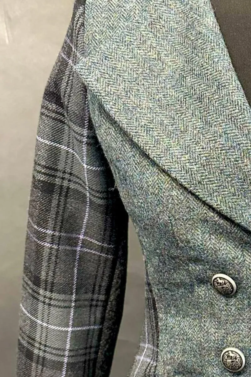 Lady Mary Jacket (Unique Multi-Tweed Grey/Blue)