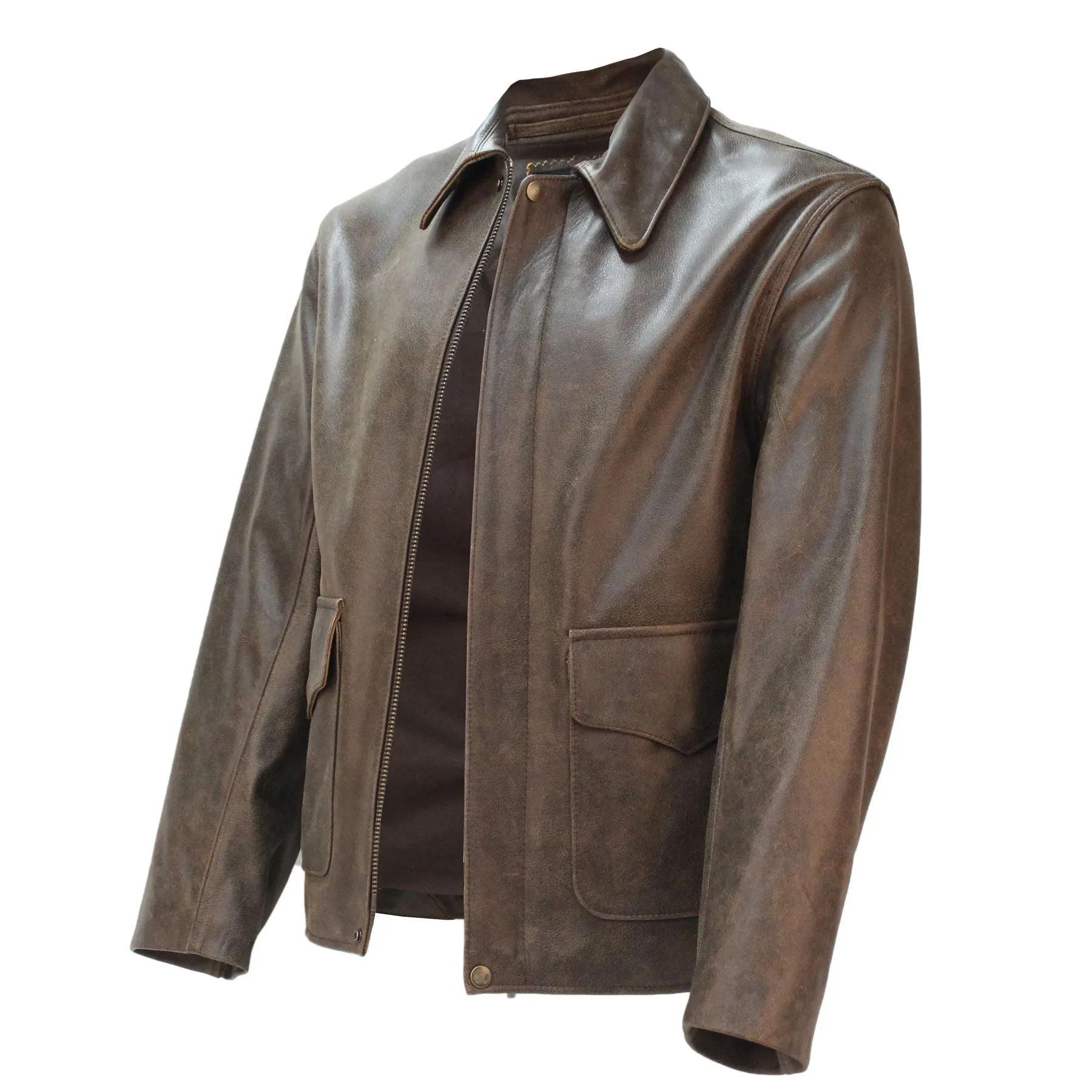 Last Crusade/Crystal Skull Leather Jacket in Pre-distressed Hide