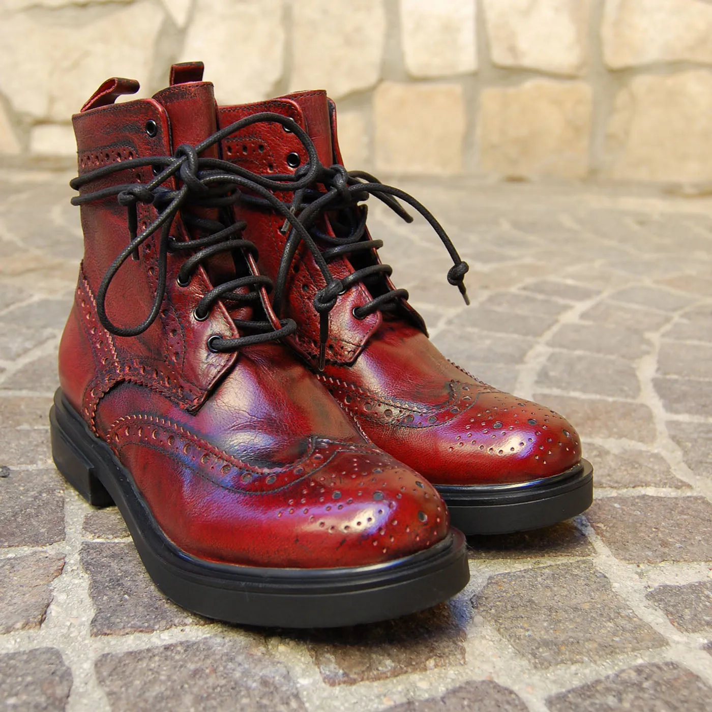 LELA 02 - lace-up ankle boots leather RUBY