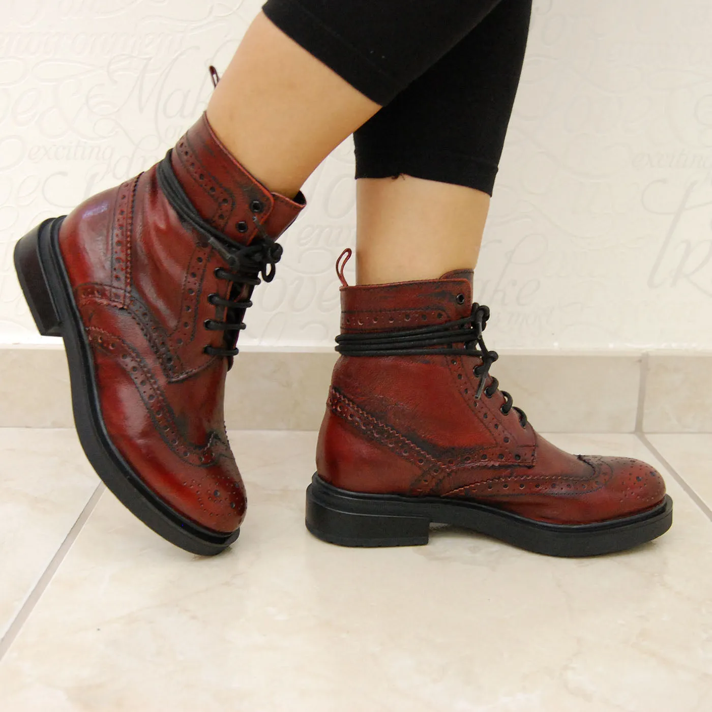 LELA 02 - lace-up ankle boots leather RUBY