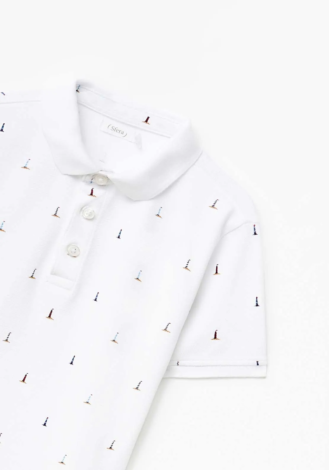 Lighthouse Polo T-Shirt - White