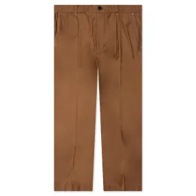 Lightweight Wool Elasticated Woven Pant - Brown