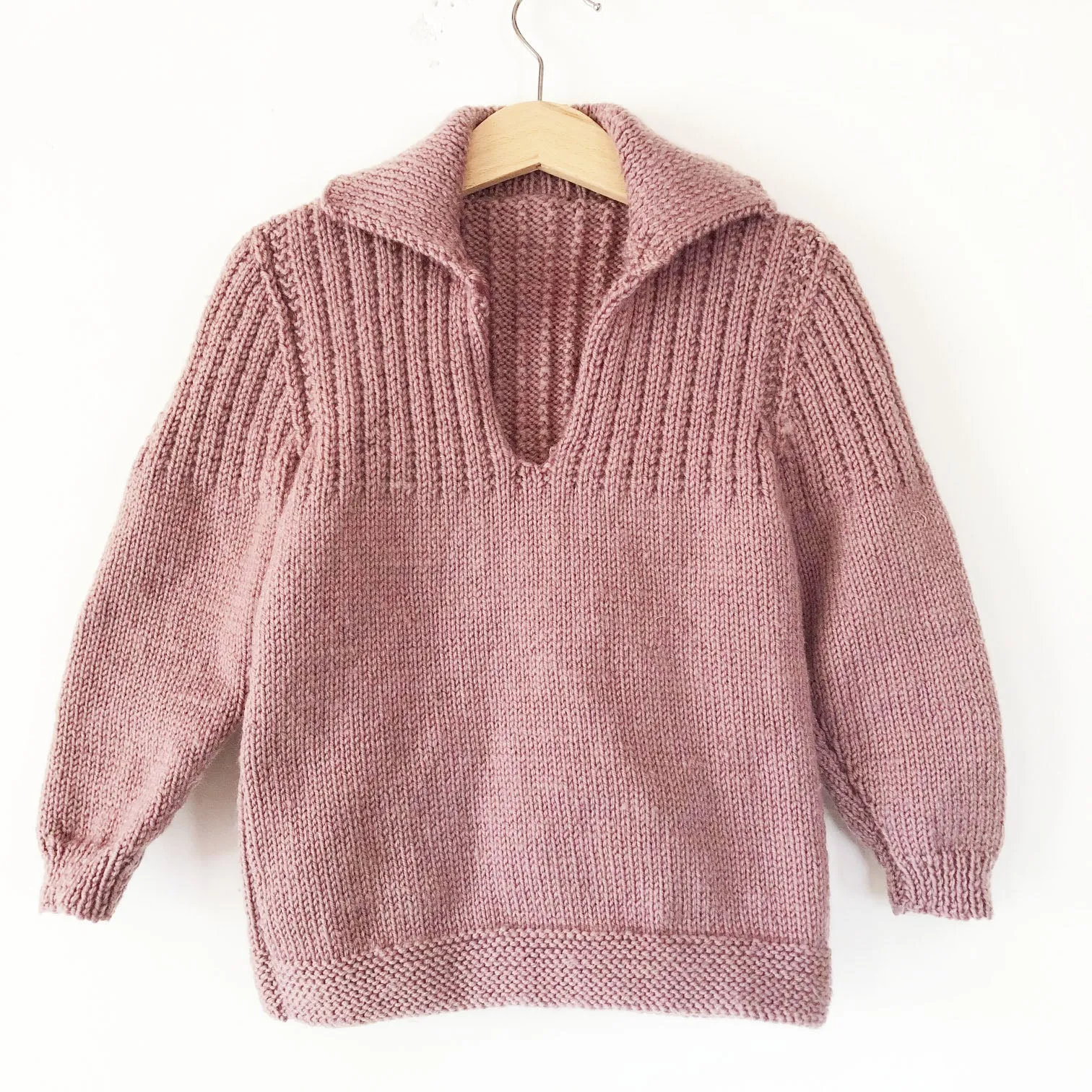 Little Hand knit Mauve sweater size 2-3