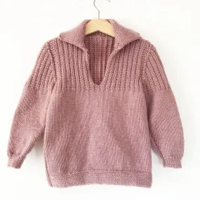 Little Hand knit Mauve sweater size 2-3