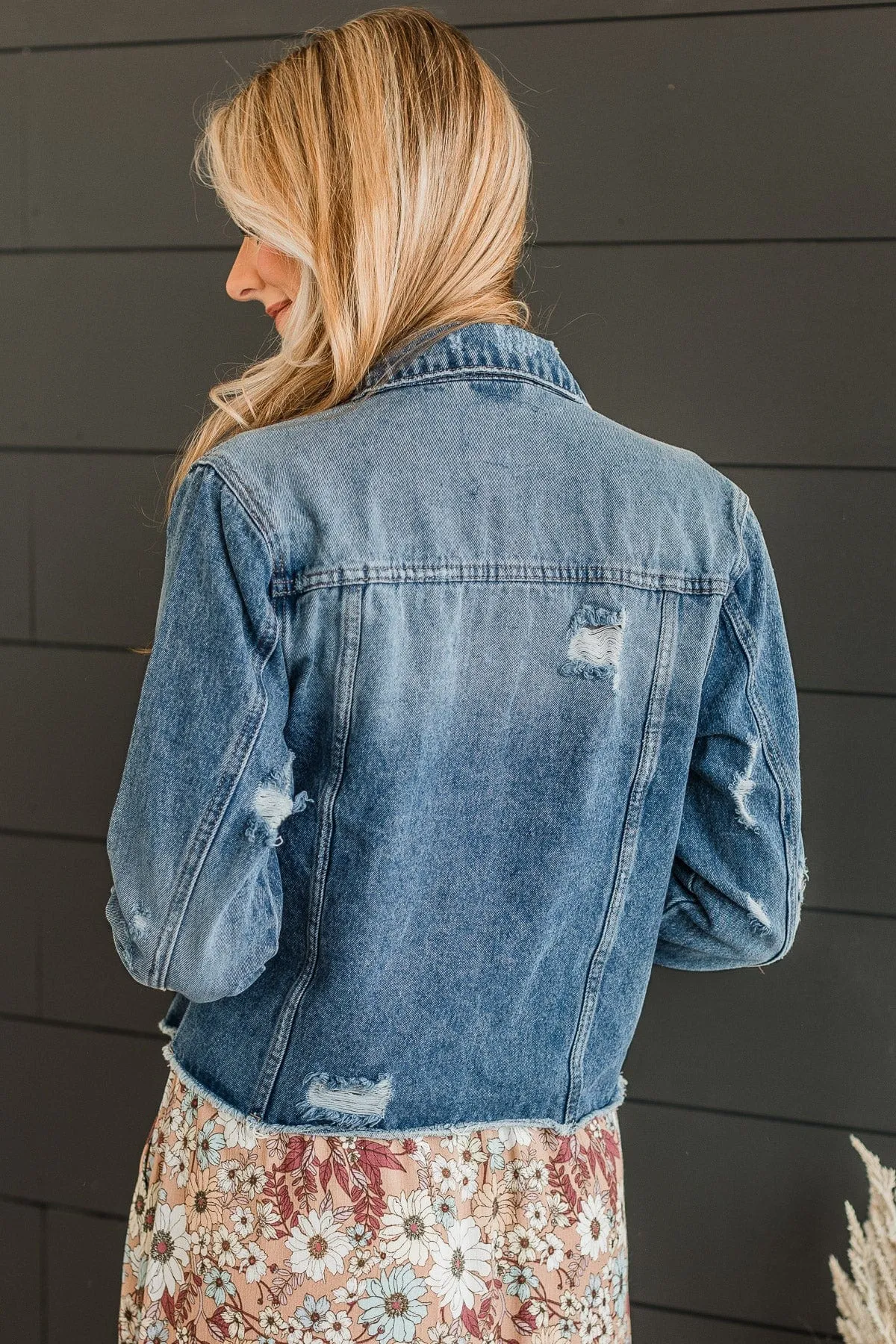 Love That Lasts Distressed Denim Jacket- Medium Wash