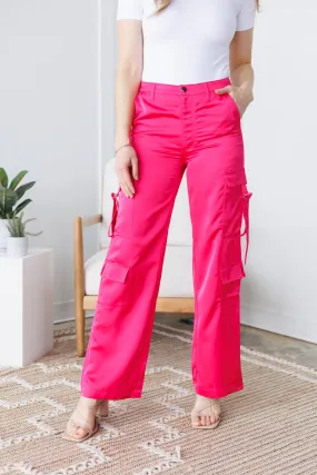 Love Tree Satin Cargo Pants - 2 Colors!