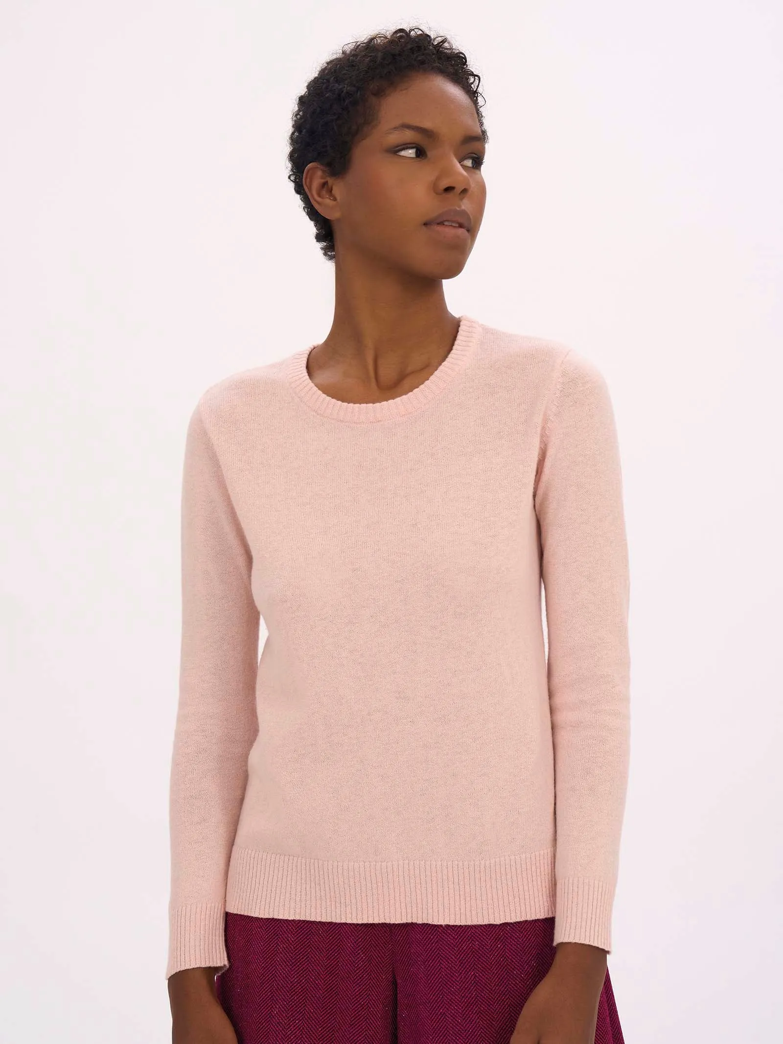 Maglia girocollo in filato Nice Wool - Peach Whip