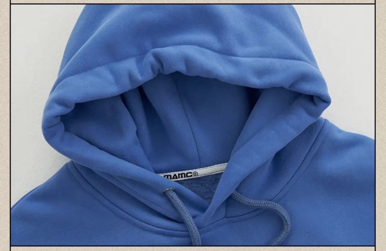 MAMC  |Unisex Street Style Oversized Logo Hoodies