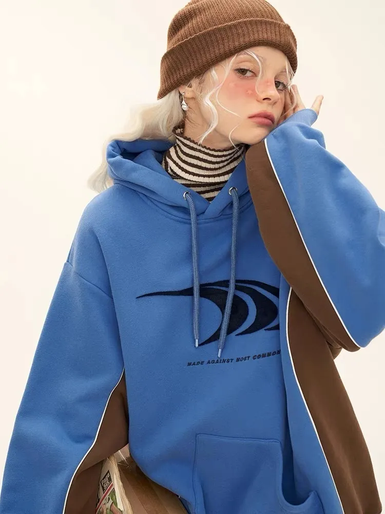 MAMC  |Unisex Street Style Oversized Logo Hoodies