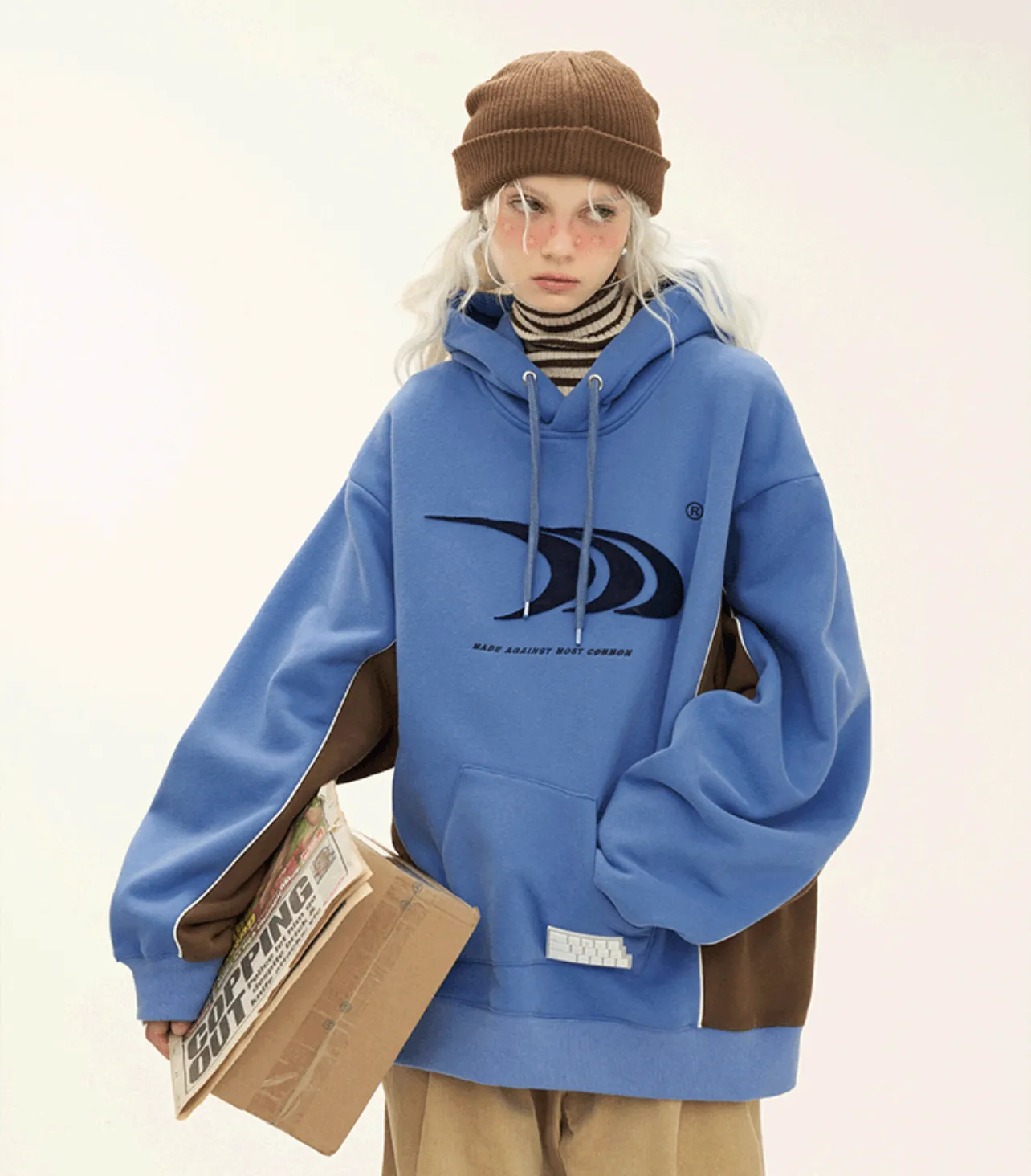 MAMC  |Unisex Street Style Oversized Logo Hoodies