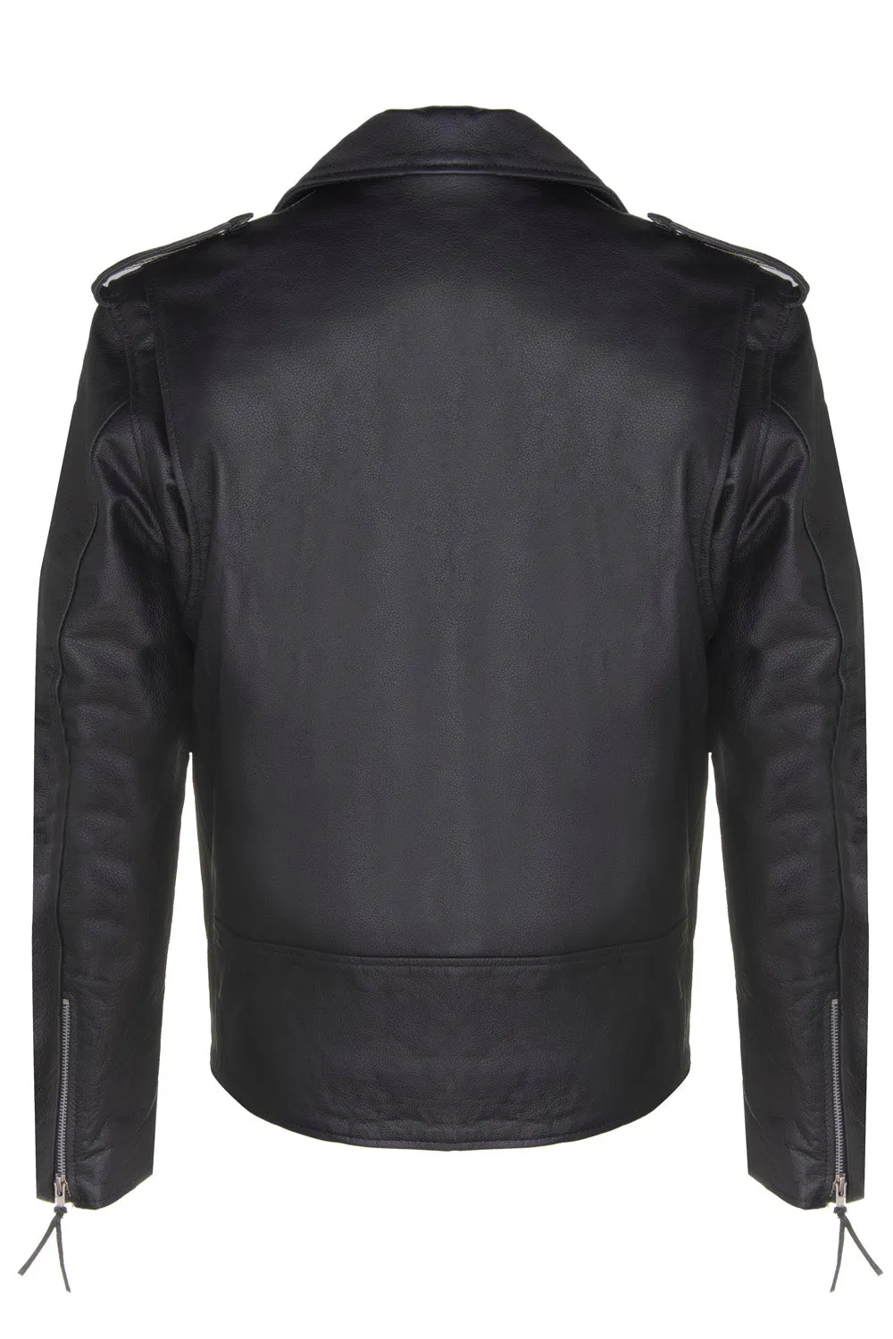 Mens Black Leather Brando Jacket for Bikers