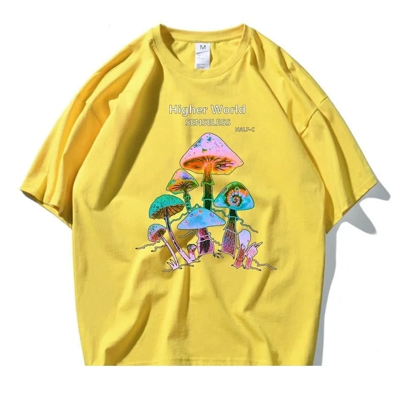 Men's Summer Casual Toxic Colorful Fungus Cotton Short Sleeve T-shirt