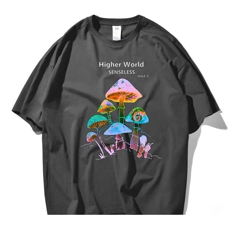 Men's Summer Casual Toxic Colorful Fungus Cotton Short Sleeve T-shirt