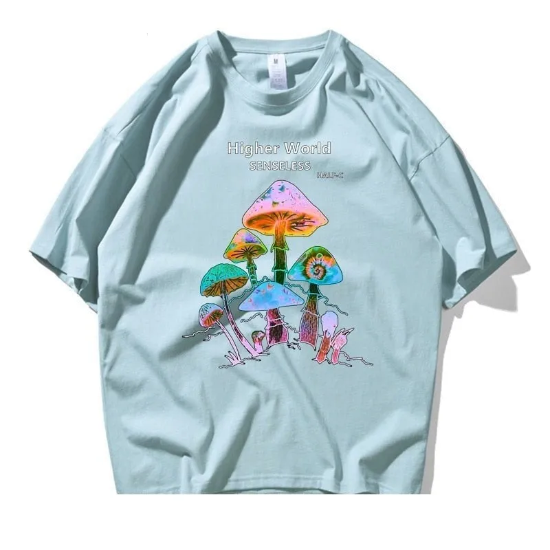 Men's Summer Casual Toxic Colorful Fungus Cotton Short Sleeve T-shirt